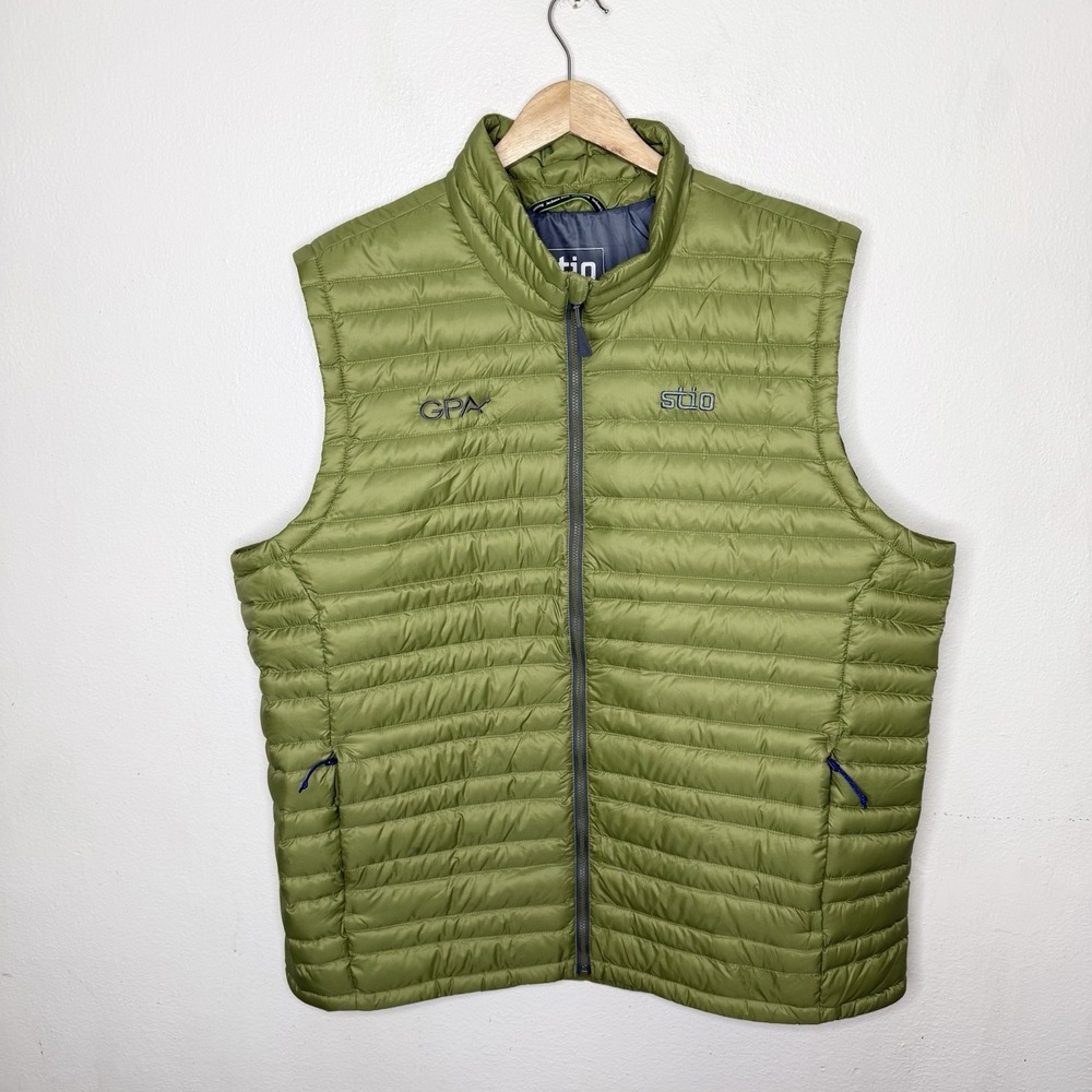 Stio Pinion Bright Green Vest Goose Down Pertex Puffer Outdoor Men's XL